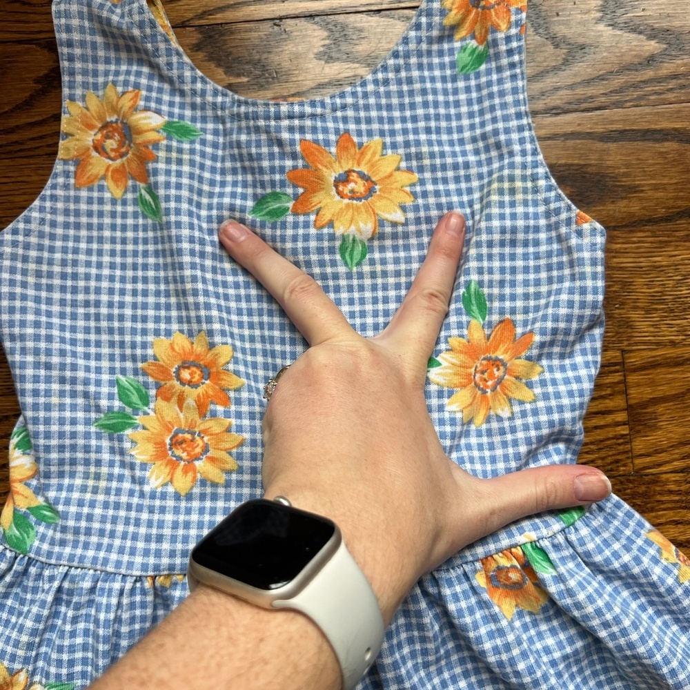 Vintage Sunflower Cottagecore Dress Girl's 5 - Picture 4 of 4
